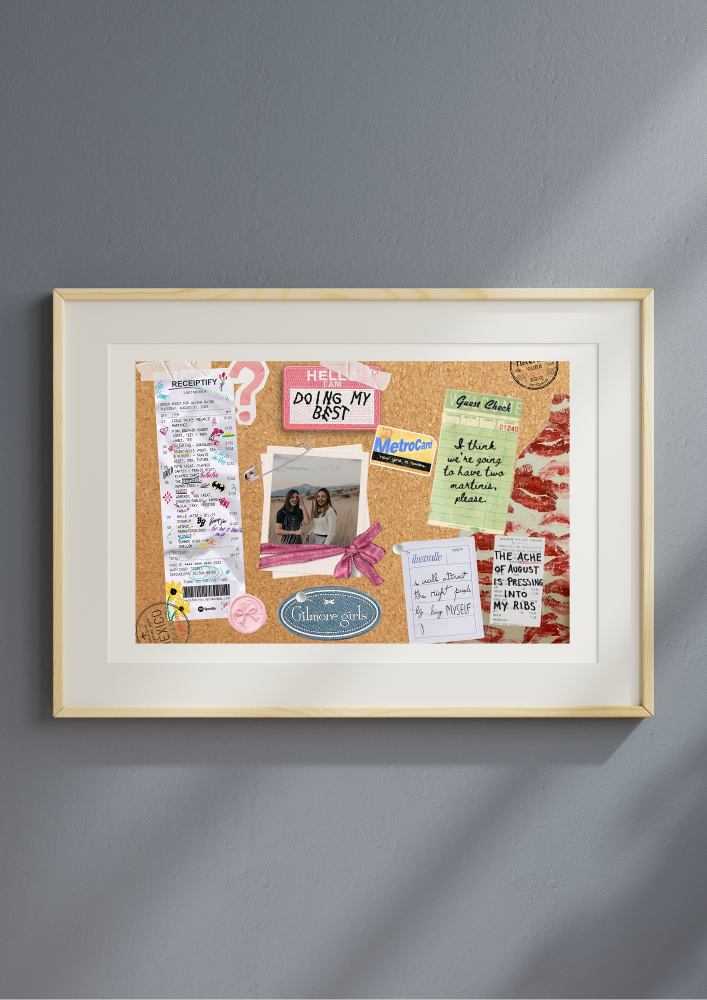 tablou „board ul amintirilor” — o bucată din viața ta