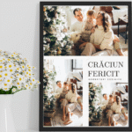 tablou personalizat de crăciun cu 3 poze – cadou unic pentru familie