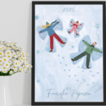 tablou de crăciun personalizat – familie în zăpadă | dinviatata