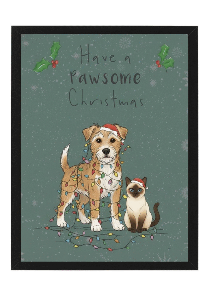 tablou personalizat de crăciun cu animalele de companie | dinviatata