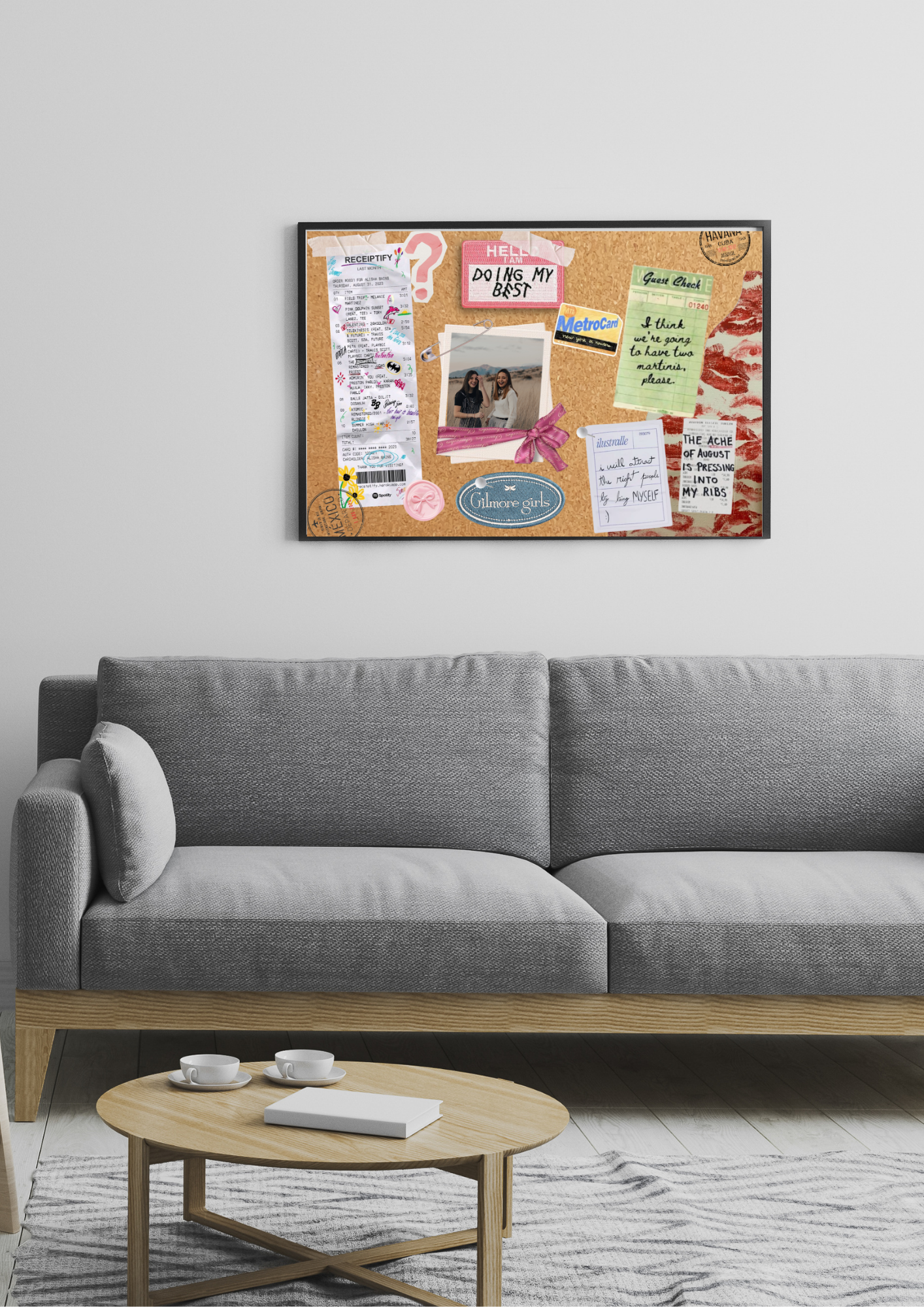 tablou „board ul amintirilor” — o bucată din viața ta