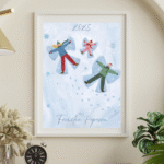 tablou de crăciun personalizat – familie în zăpadă | dinviatata