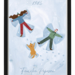 tablou de crăciun personalizat – familie în zăpadă | dinviatata