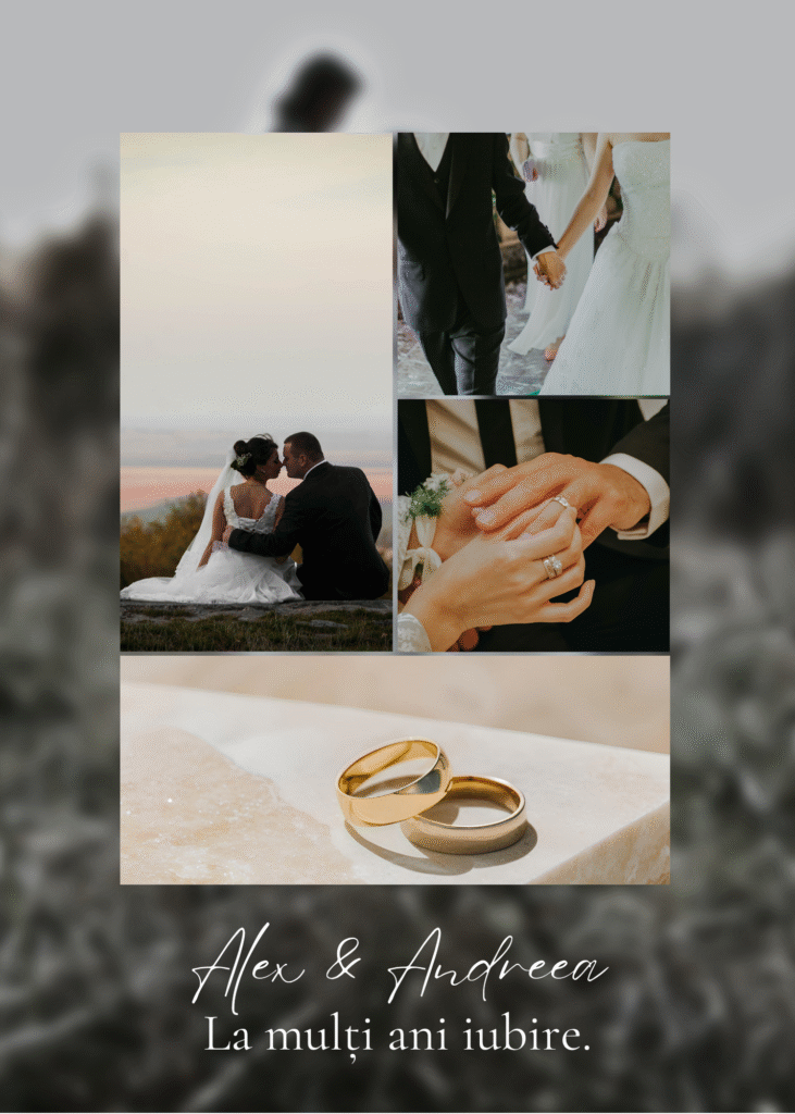 Tablou Personalizat de Nuntă cu 5 Poze