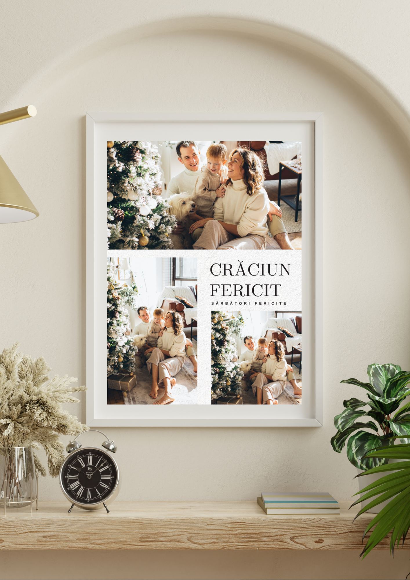 tablou personalizat de crăciun cu 3 poze – cadou unic pentru familie