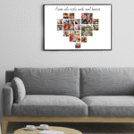 tablou personalizat „acasă este acolo unde sunt bunicii” — colaj în formă de inimă | dinviatata