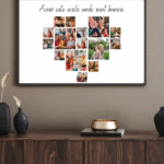 tablou personalizat „acasă este acolo unde sunt bunicii” — colaj în formă de inimă | dinviatata