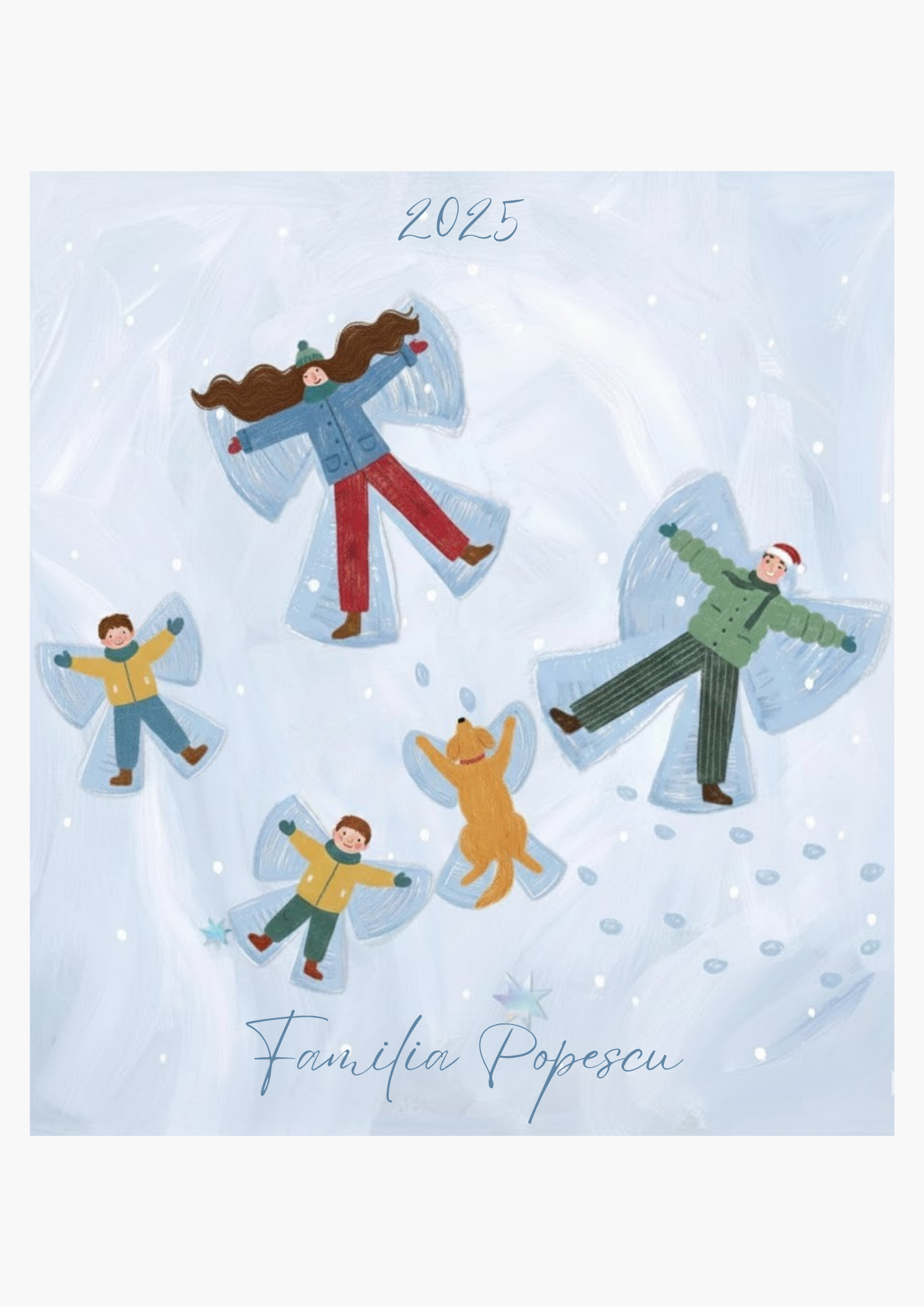 tablou de crăciun personalizat – familie în zăpadă | dinviatata