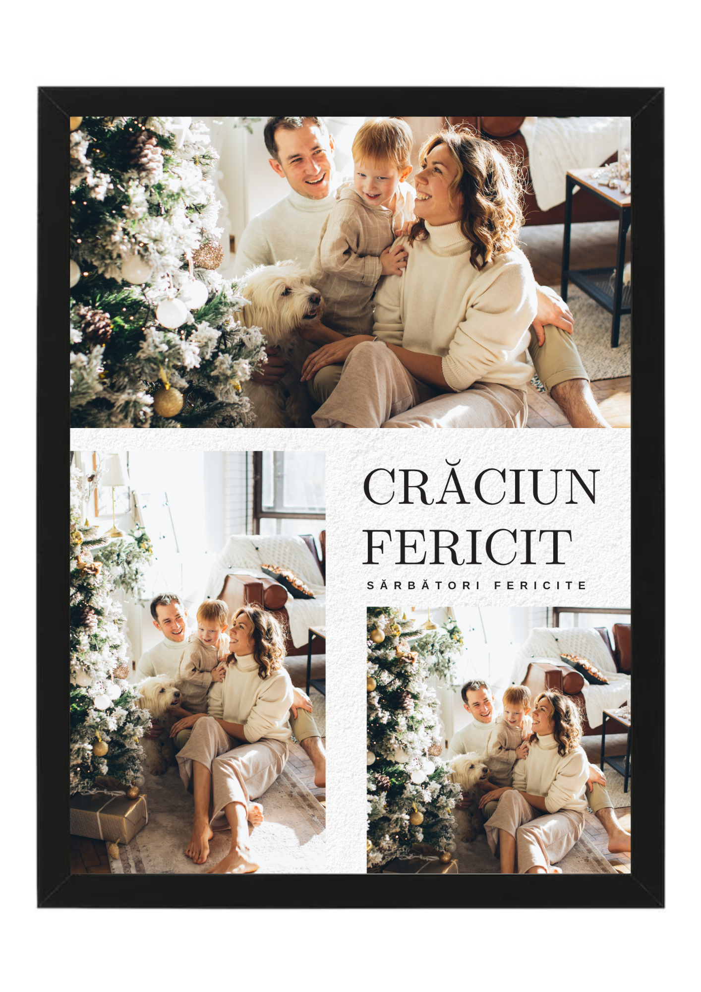 tablou personalizat de crăciun cu 3 poze – cadou unic pentru familie | dinviatata