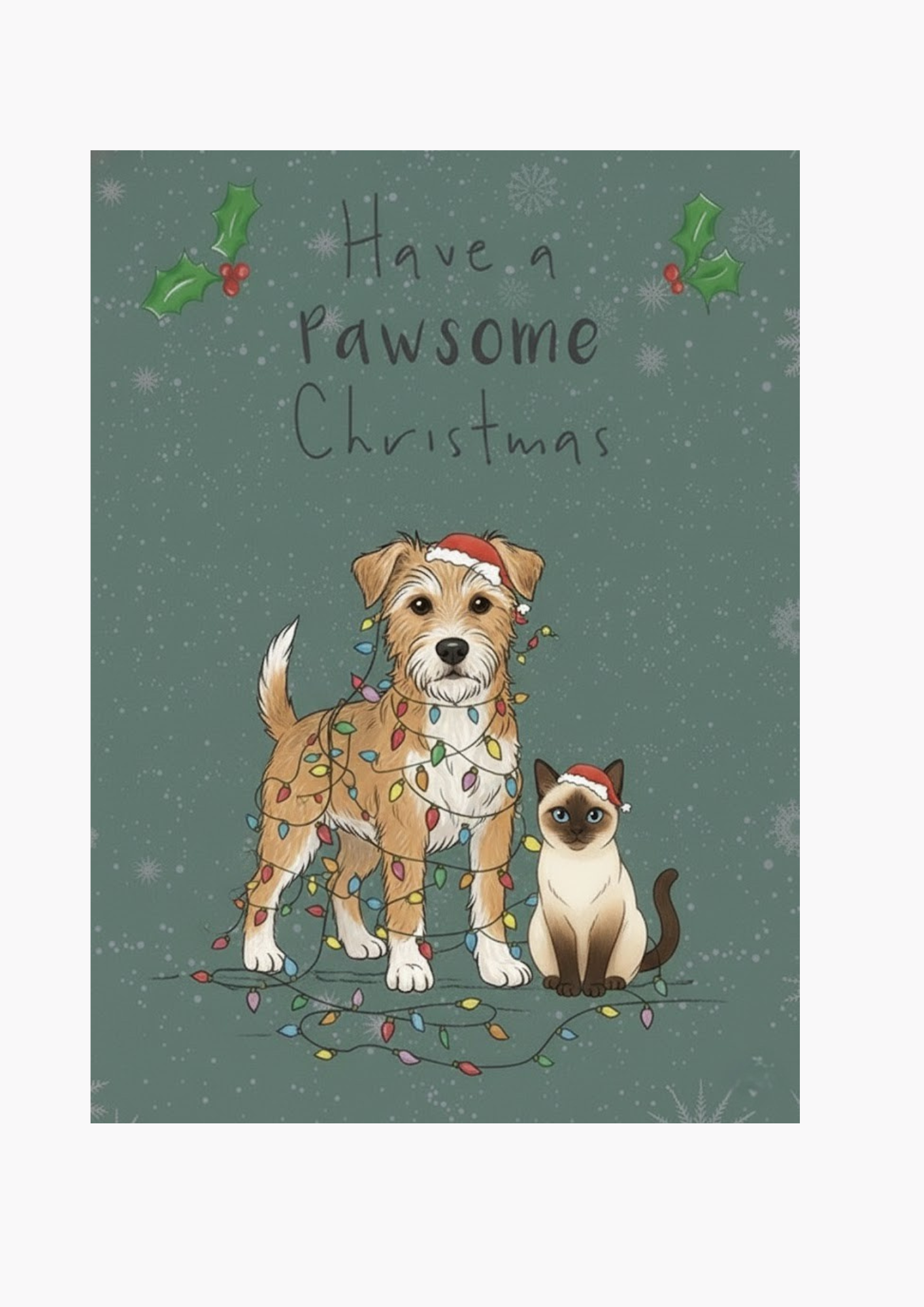 tablou personalizat de crăciun cu animalele de companie | dinviatata