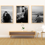 set 3 tablouri personalizate alb negru – emoții reale, design minimalist | dinviatata