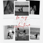 tablou personalizat „be my valentine” – colaj 6 poze alb negru – cadou romantic de valentine’s day