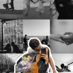 tablou colaj personalizat cuplu – 9 poze alb negru + poză decupată – cadou valentine’s day / aniversare