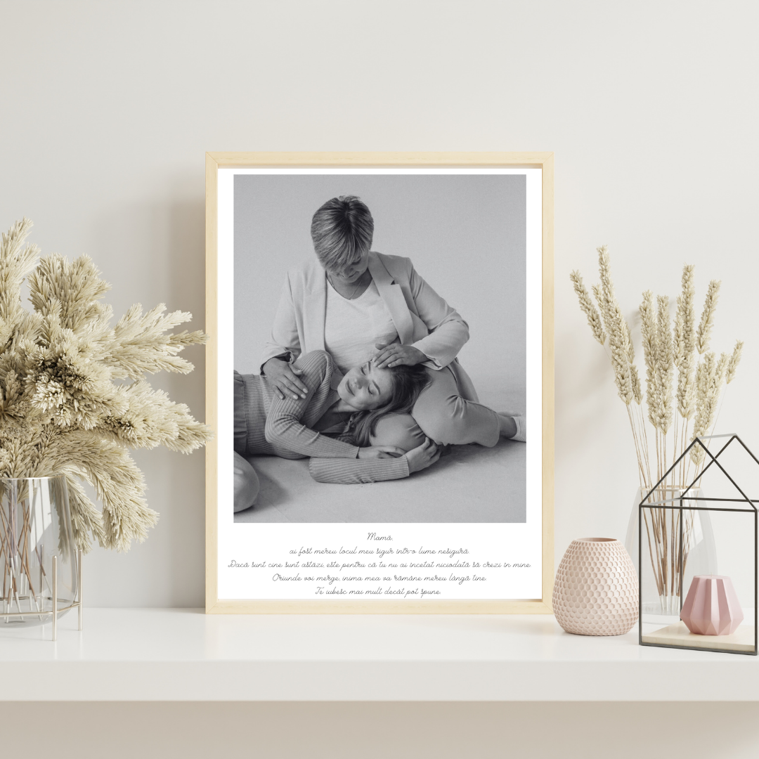 tablou personalizat 8 martie pentru mama – cu mesaj special și fotografie
