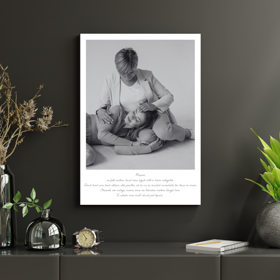 tablou personalizat 8 martie pentru mama – cu mesaj special și fotografie