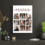 tablou personalizat cu 9 poze colaj „mama – te iubim foarte mult”, cadou emoționant dinviatata