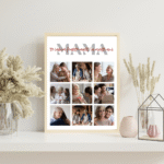 tablou personalizat cu 9 poze colaj „mama – te iubim foarte mult”, cadou emoționant dinviatata