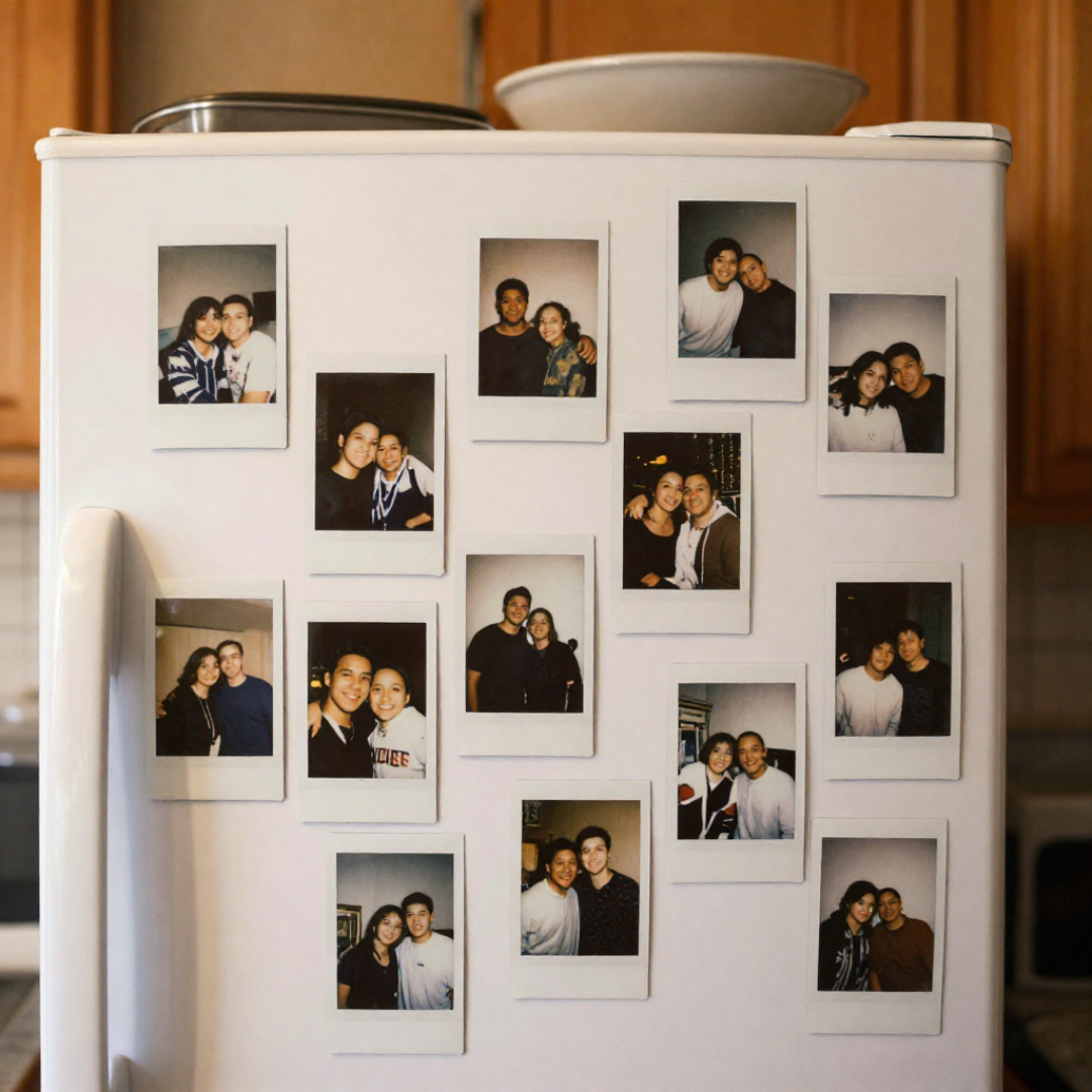 poze tip polaroid personalizate – fotografii retro cu text opțional și magnet | cadou personalizat