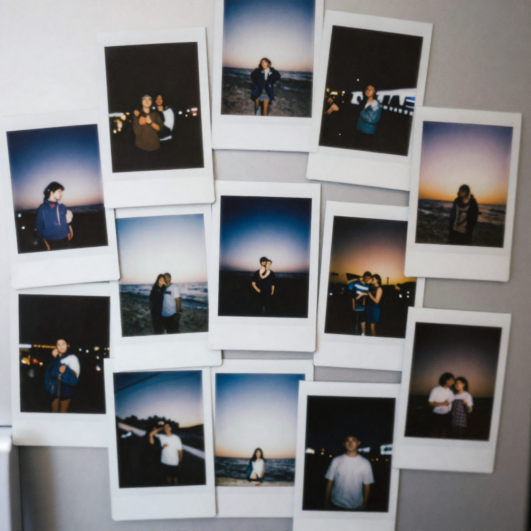 poze tip polaroid personalizate – fotografii retro cu text opțional și magnet | cadou personalizat