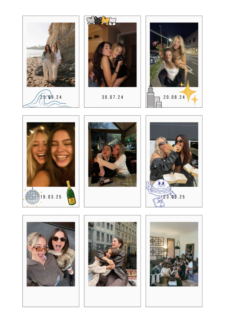 poze tip polaroid personalizate – fotografii retro cu text opțional și magnet | cadou personalizat