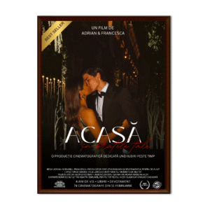 tablou personalizat stil poster de film "acasă în brațele tale" – afiș cinematografic de poveste pentru cupluri