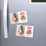 mărturie botez magnet 12x8 cm "patrula cățelușilor roz" – format panoramic, cu carton suport și folie transparentă
