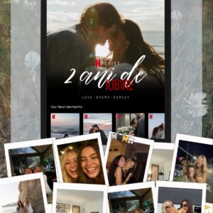 tablou personalizat tip netflix + cadou 9 magneți polaroid frigider | cadou cuplu & aniversare