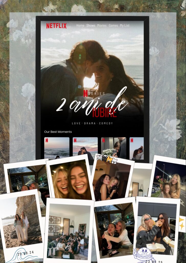 tablou personalizat tip netflix + cadou 9 magneți polaroid frigider | cadou cuplu & aniversare